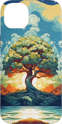 Vista 15 de iPhone 16 Sunrise Spiritual Sun Water Tree of Life Case