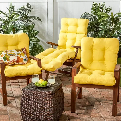 Vista 23 de Greendale Home Fashions Juego de 2 cojines de asiento y respaldo para exteriores, diseño Adobe Stripe 2