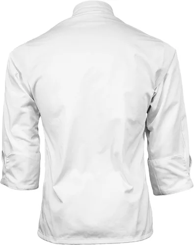 Vista 4 de ChefsCloset Abrigo de chef bordado blanco personalizado, chaqueta de chef personalizada, talla XL