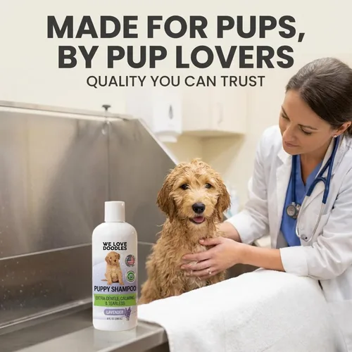 Vista 7 de Champú y acondicionador para cachorros, fabricado en Estados Unidos, sin lágrimas, el mejor champú para cachorros, lavado de piel sensible