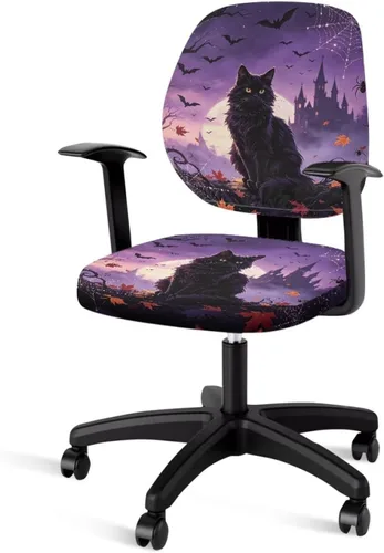Vista 9 de Funda para silla de oficina con diseño de mariposa de 2 piezas, fundas para silla de juegos, bonitas fundas transpirables para silla de escritorio