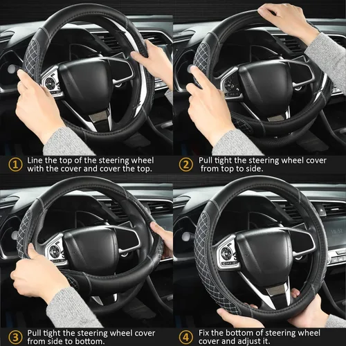 Vista 5 de West Llama - Funda para volante de automóvil personalizada para Toyota Prius, 86, 13.75-14.25 pulgadas