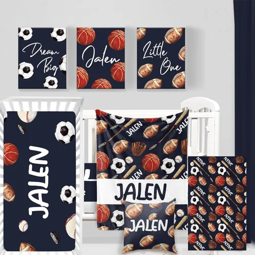 Vista 11 de Juego de ropa de cama personalizado para cuna de bebé, juego de 5 piezas para cuna de bebé, diseño de arco iris y diseño de arco iris, manta de bebé
