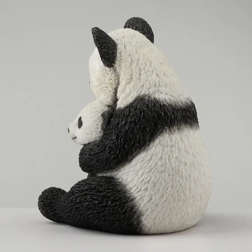 Vista 4 de Veronese Design Figura coleccionable pintada a mano de 4 1/2 pulgadas con diseño de panda abrazando a cachorro