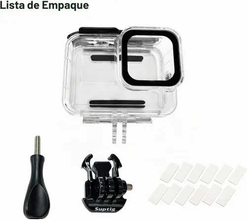 Vista 9 de Suptig Carcasa protectora impermeable para GoPro Hero 12/Hero 11/Hero 10/Hero 9 Negro Impermeable 164F