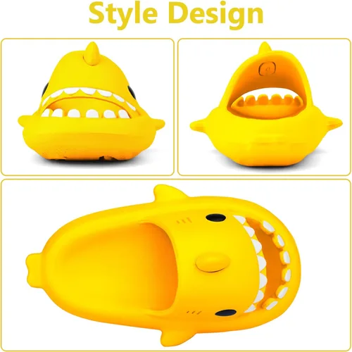Vista 2 de Kids Shark Cloud Slides Toddler Boys Girls Shower Slippers Boys Girls Cute Cartoon Fish Flip Flops Beach Pool Home Sandals Quick Dry Non-Slip