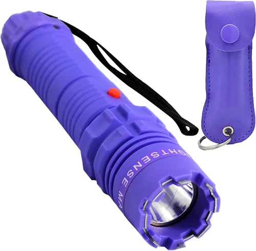 Vista 13 de Fightsense Spray de pimienta y pistola aturdidora 2 en 1 con linterna, kit de defensa personal, recargable, 0.5 onzas líquidas