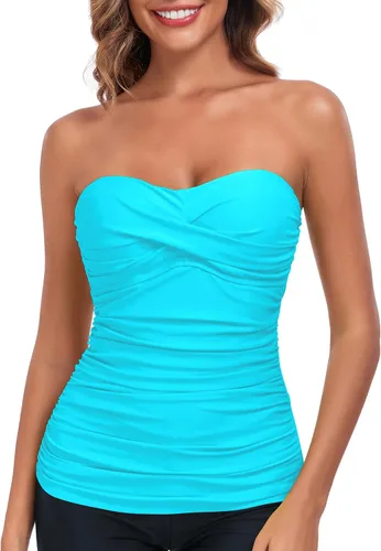 Vista 25 de RELLECIGA Top tankini con control de abdomen para mujer Negro
