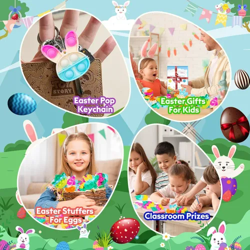 Vista 6 de Juguetes para ansiedad de Pascua Pop Fidget a granel para niños, regalos