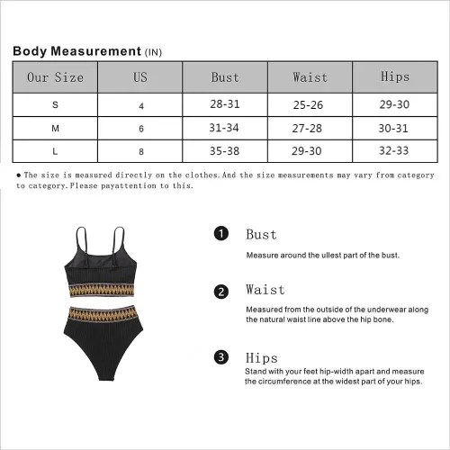 Vista 7 de Beawaenn Bikini acanalado para mujer, traje de baño de cintura alta con control de abdomen, 2 piezas