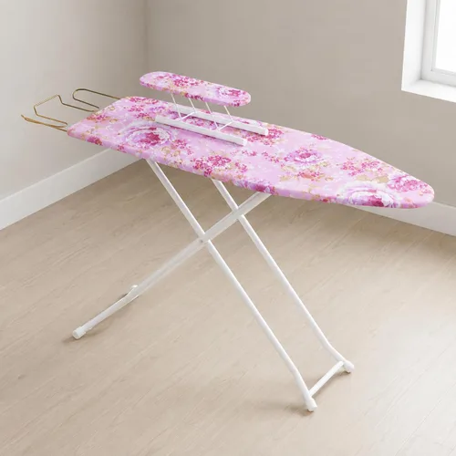 Vista 9 de Tabla de planchar plegable de 43 x 13 pulgadas, tabla de planchar de altura ajustable con cubierta resistente al calor y soporte de plancha, tabla