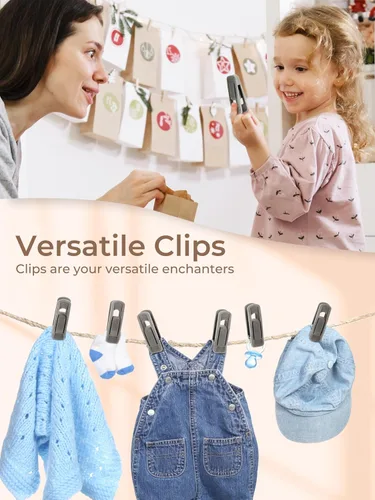 Vista 4 de COZYMOOD Paquete de 50 clips de terciopelo para colgar ropa de bebé