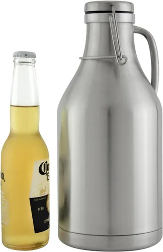 Vista 5 de Kegco 3PFD-64SS - Growler, 64 oz, acero inoxidable