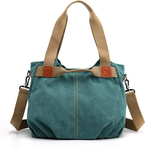Vista 7 de FANDARE Bolso bandolera de lona para mujer, estilo vintage, bandolera