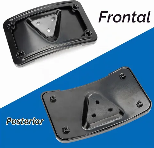 Vista 5 de 3148 Soporte de placa de matrícula curvado inclinado con marco compatible con Harley Davidson montaje de 3 agujeros (negro)