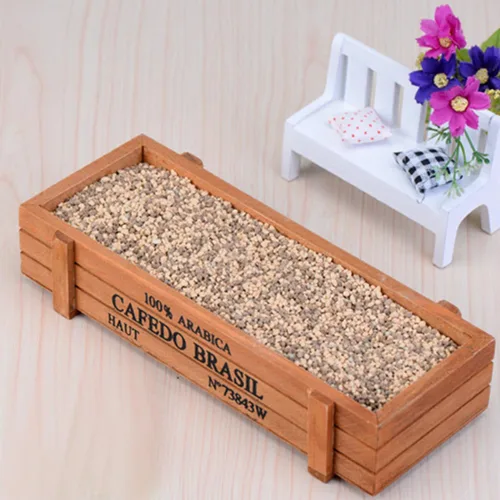 Vista 7 de Maceta decorativa de madera para plantas pequeñas y llaves