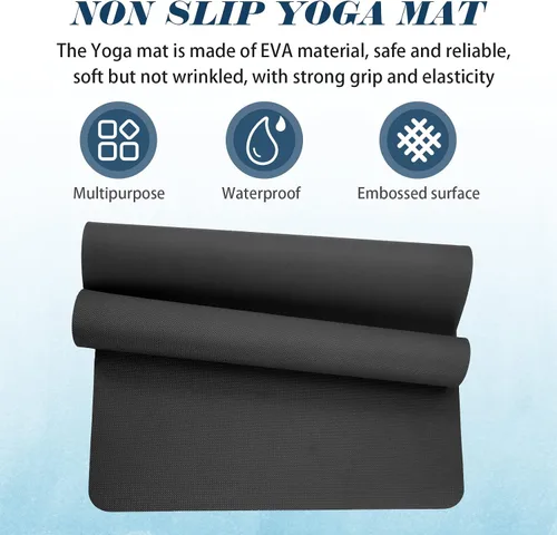 Vista 3 de Paquete de 10 esterillas de yoga a granel, 68' x 24' x 4mm de espesor Esterillas de yoga para niños y adultos, paquete de esterillas de gimnasio
