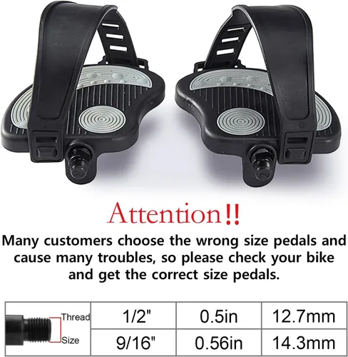 Vista 5 de Pedales de bicicleta estática con correas para bicicleta Peloton, bicicleta de ciclismo giratoria, bicicleta de ejercicio interior, piezas