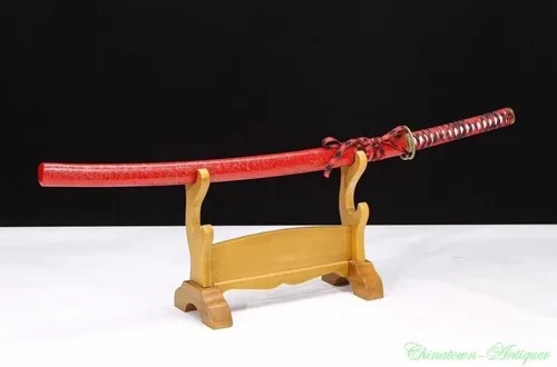 Vista 2 de GLW Espada de acero de alta velocidad de espiga completa Espada japonesa Katana Sharp Combat Ready #2743