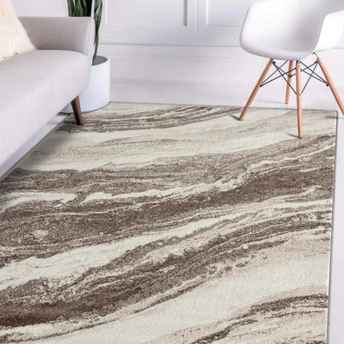 Vista 14 de LUXE WEAVERS Lagos Collection 7983 Alfombra geométrica, color marrón, tamaño 2 x 3 Art Deco Patrón de remolino de mármol, pila media, alfombra