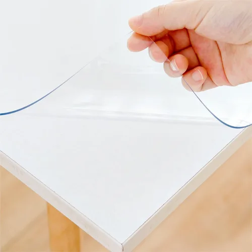 Vista 7 de Protector de mesa de 12 x 24 pulgadas - Vinilo transparente, plástico de 1.5 mm de grosor, tapete de escritorio
