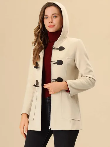 Vista 2 de Allegra K Abrigo de invierno casual con capucha para mujer