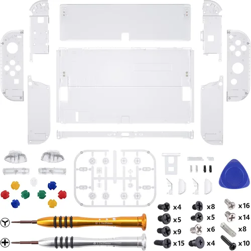 Vista 36 de eXtremeRate DIY Full Set Shell for Nintendo Switch OLED, Replacement Console Back Plate & Kickstand, Custom NS Controller Housing with Full Set