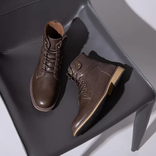 Vista 5 de Vostey Men's Motorcycle Boots Business Waterproof Ankle Boots Casual Oxford Boots for Men