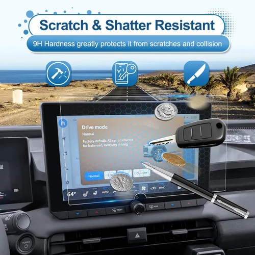 Vista 3 de Paquete de 2 protectores de pantalla RAV4 2026 para Toyota RAV4 (10.5 pulgadas Navi+12.3 pulgadas Dash) (LE/SE/XLE Premium/Woodland), vidrio