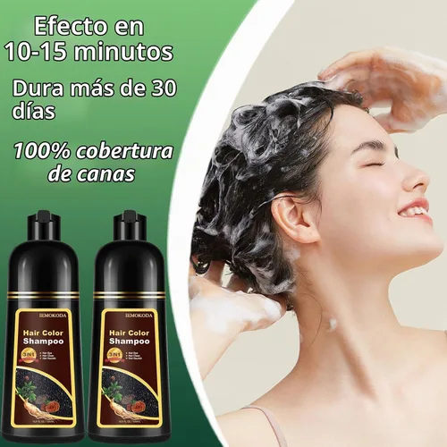 Vista 7 de Champú natural de tinte para el cabello castaño claro, champú de tinte para el cabello 3 en 1, tinte de cabello marrón para hombres y mujeres Marrón
