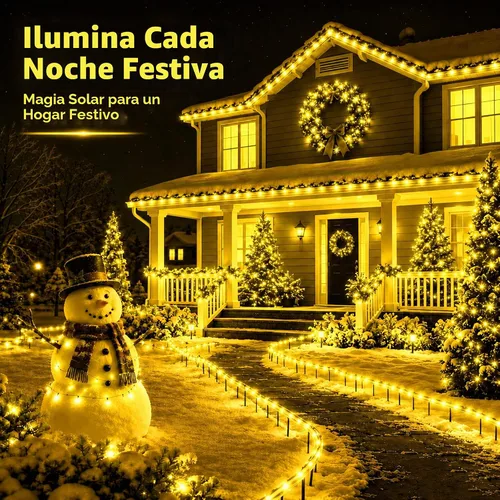 Vista 5 de LairtPOW Cuerda de luz solar impermeable IP65 de 39 pies, 100 luces LED para exteriores, luces solares para exteriores, para fiestas, jardín, patio