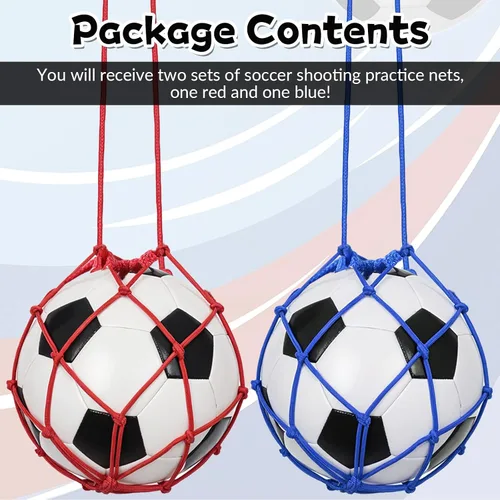 Vista 3 de 2 unidades de pelota de fútbol para entrenamiento de retorno, red de entrenamiento de fútbol para patadas de fútbol, para pelotas de tamaño 3, 4, 5
