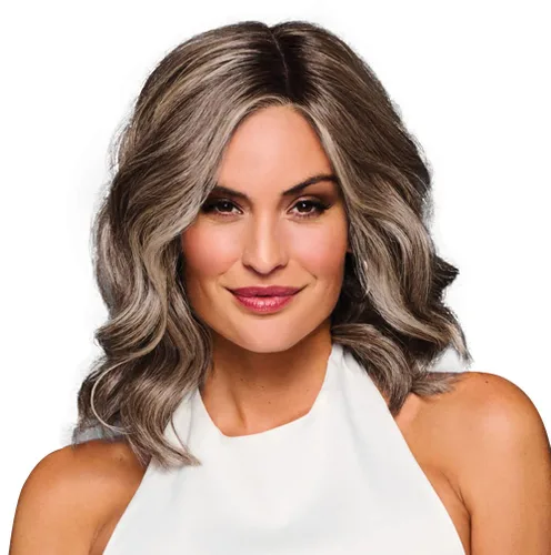 Vista 21 de Raquel Welch Bella Vida - Peluca ondulada en capas, 100% atada a mano, longitud de hombro por Hairuwear, gorra pequeña promedio, RL10/12 castaño