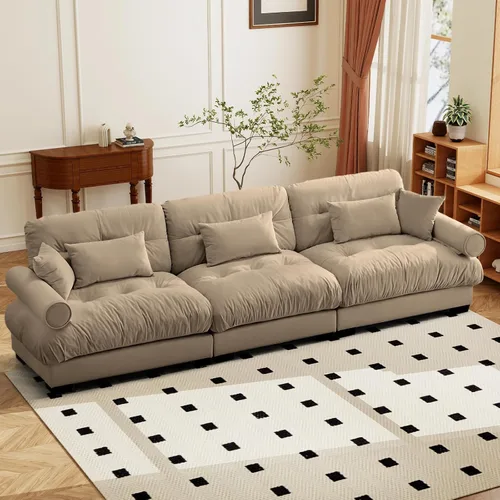 Vista 56 de SoarFlash Moderno sofá reclinable de terciopelo para sala de estar, sofá biplaza para apartamento, sofá de almacenamiento con marco de madera Azul