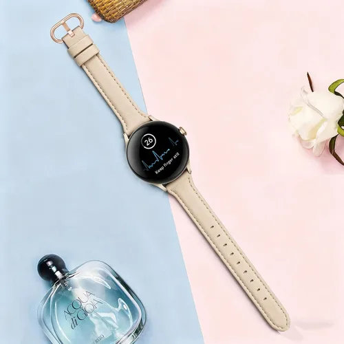 Vista 4 de Bandas de cuero compatibles con Google Pixel Watch 4/3 de 41 mm/Banda de cuero para Google Pixel Watch 4 2 3 1 de 41 mm para mujeres Compatible