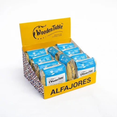 Vista 3 de Galleta tradicional Alfajor, Dulce de Leche, envuelta individualmente, caja de 10 alfajores