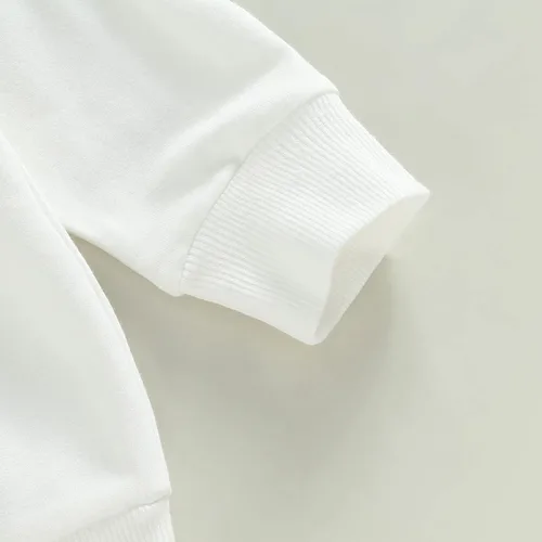 Vista 27 de Gueuusu Conjunto de ropa de manga larga para bebé niña con texto en inglés "My 1st Christmas", sudadera de manga larga con pantalones acanalados