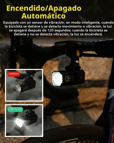 Vista 7 de TOWILD CL450 Luces de bicicleta para conducción nocturna, 450 lúmenes, USB-C recargable, aleación de aluminio, IPX6 impermeable (negro)