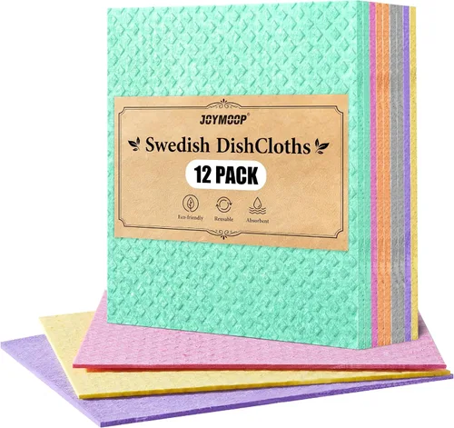 Vista 41 de JOYMOOP Esponja de cocina de dibujos animados, esponjas de celulosa para limpieza, esponjas antiarañazos para lavar platos, esponja reutilizable
