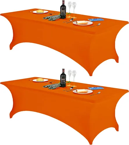 Vista 30 de FORLIFE - Funda de mesa de elastano, mantel ajustado de 4 pies para mesas rectangulares, funda elástica para patio, universal para bodas, banquetes