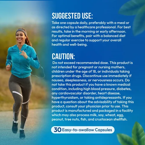 Vista 9 de Píldoras para Bajar de Peso para Mujeres – Quemador de Grasa y Supresor del Apetito – Potenciador del Metabolismo con Cromo, Té Verde y Guaraná – 30