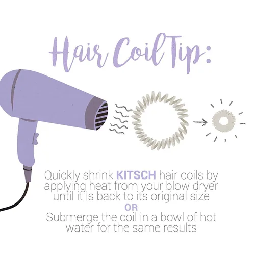 Vista 6 de Kitsch Henna - Coletas para pelo Coiled Plastic Ponytail Holders for Thick and Thin Hair Creaseless and Dent-Free Hair Ties No Damage Phone
