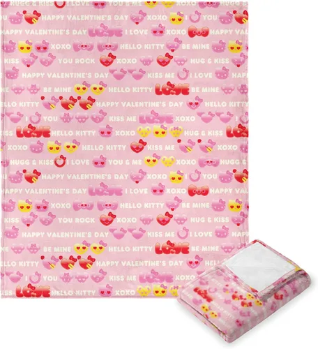 Vista 24 de Northwest Manta de Tiro Hello Kitty Silk Touch, 50" x 70", Love You Much Te amo mucho