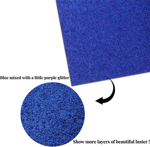 Vista 3 de YINUOYOUJIA 12 hojas de papel de cartulina con purpurina azul de 12 x 12 pulgadas, papel brillante de alta calidad para máquinas Cricut