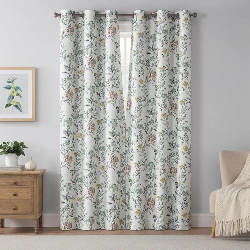 Vista 5 de Eclipse Claire Magnitech Cortina 100% opaca con ojales, panel de cortina para ventana, cierre magnético sin costuras para dormitorio, sala de estar