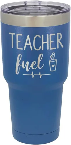 Vista 21 de TEACHER FUEL Vaso negro de 30 onzas con popote y tapa superior deslizante Taza de viaje de acero inoxidable Comparar con Yeti Rambler