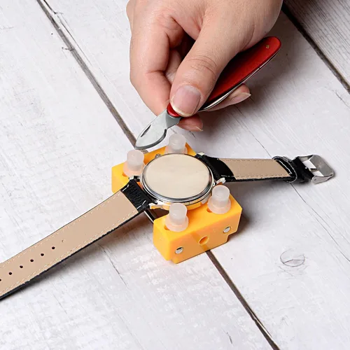 Vista 5 de uxcell Cuchillo de extracción de caja de reloj con parte trasera de reloj herramienta de extracción de doble uso, removedor de batería de acero