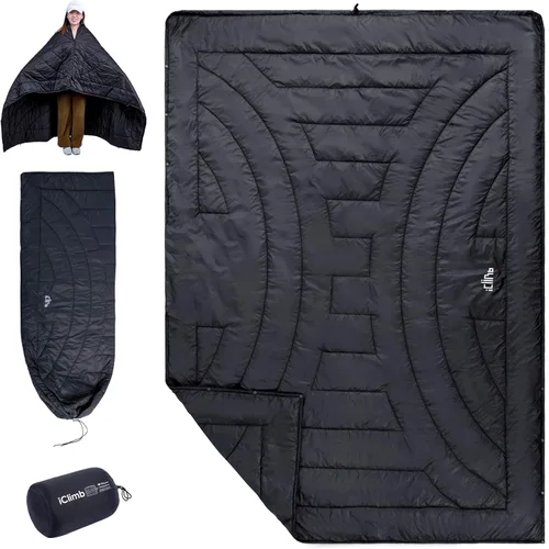 Vista 11 de iClimb - Manta de camping ultraligera y compacta con aislamiento Thinsulate 3M