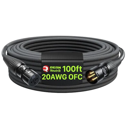 Vista 28 de AA AUDIO ACCESSORY Serie Oro Cables XLR Star Quad de 1.5 pies, Conectores Neutrik, Cable de micrófono 19AWG, Cable de micrófono trenzado en nylon