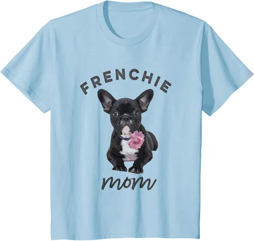 Vista 10 de Camiseta Bulldog Francés para Mujer, Frenchie Mom, Flor, Negro, S